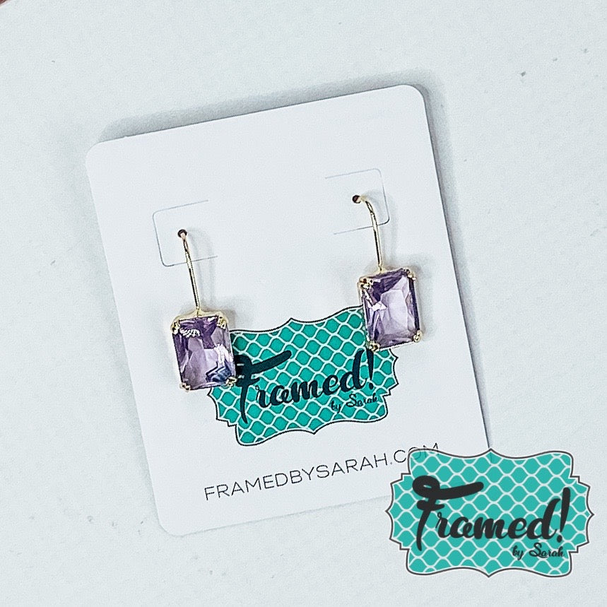 Purple Jewel Drop Earrings