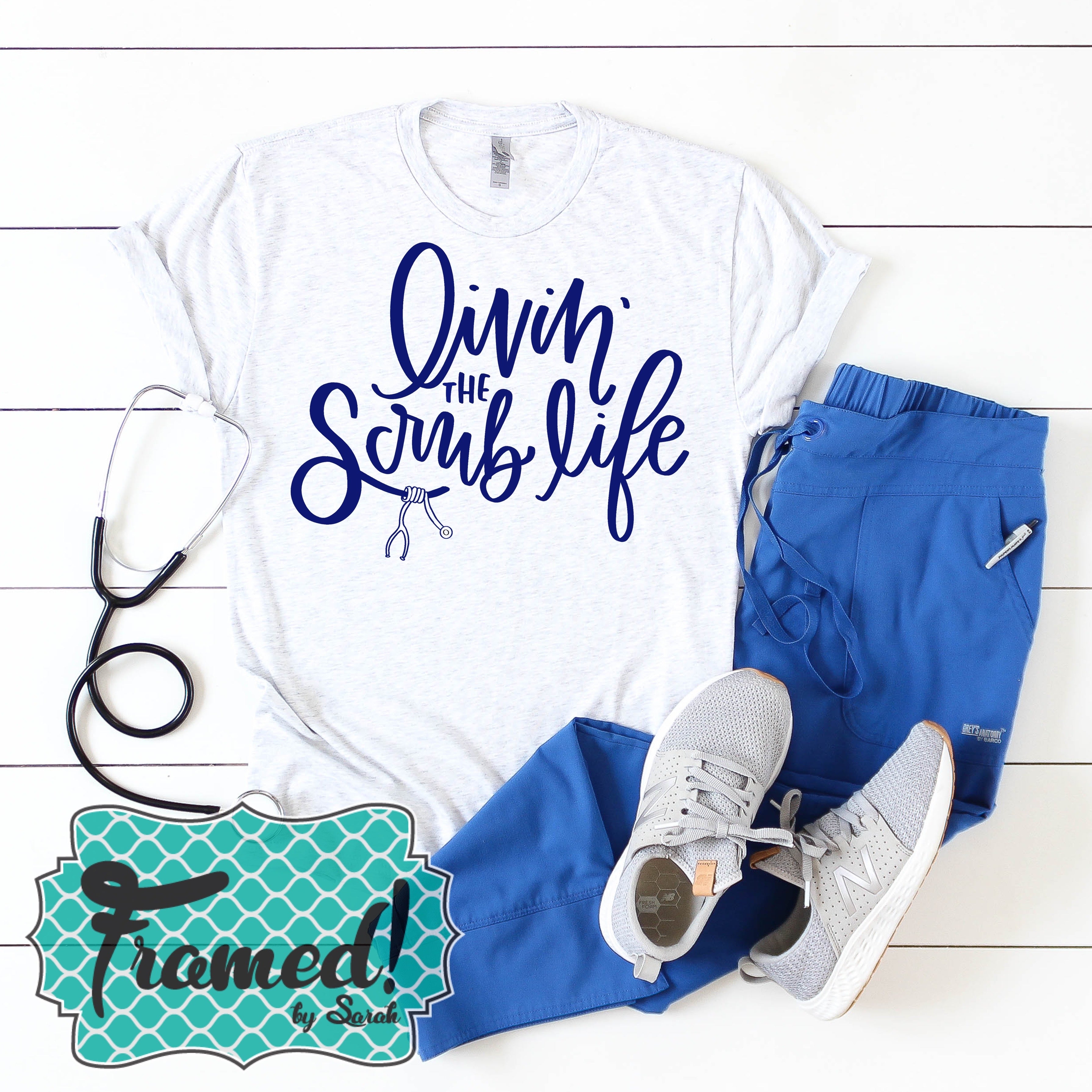 Livin' That Scrub Life Tee (Large-3X only)