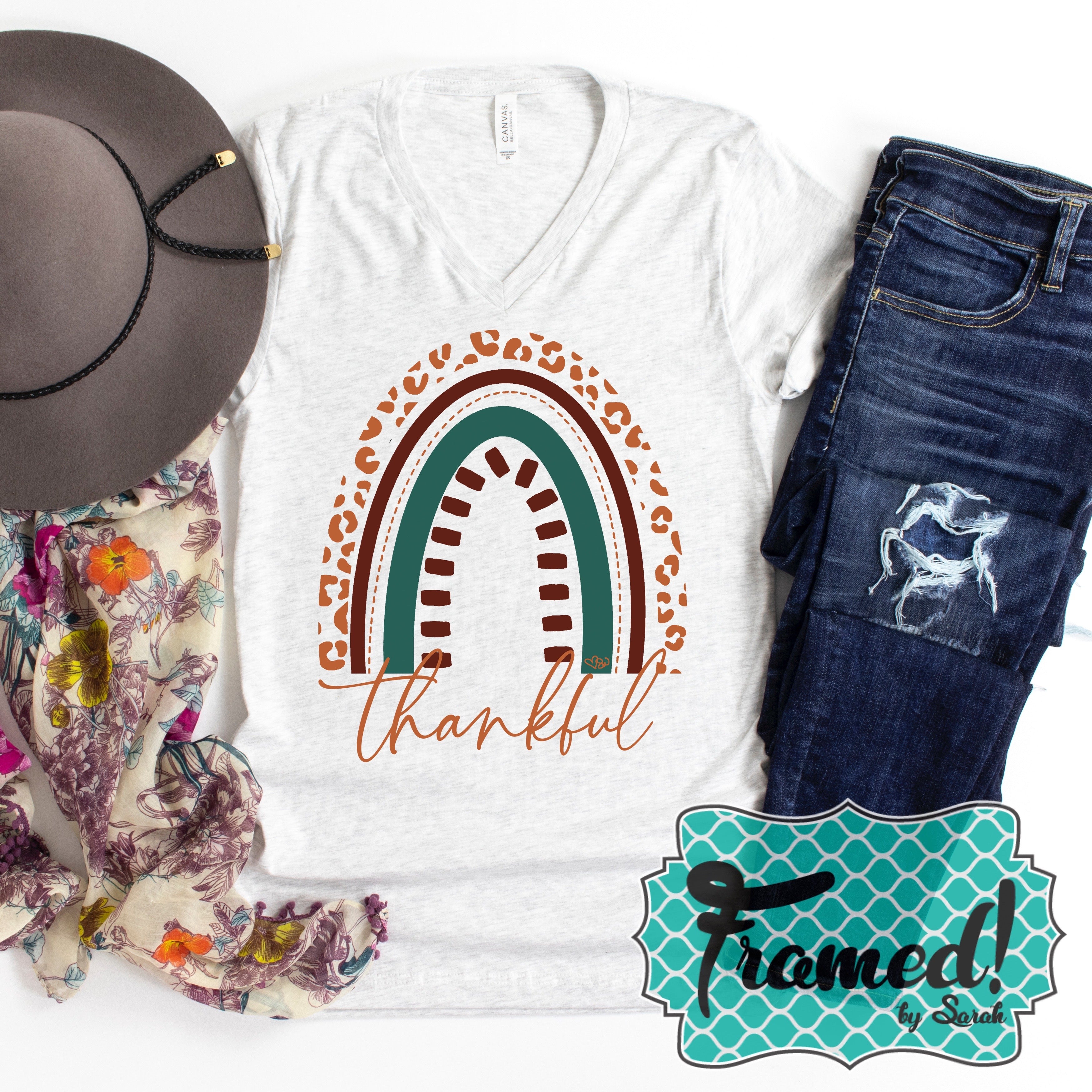 Thankful Fall Rainbow Tee (Small, Med, Large & 2X only)