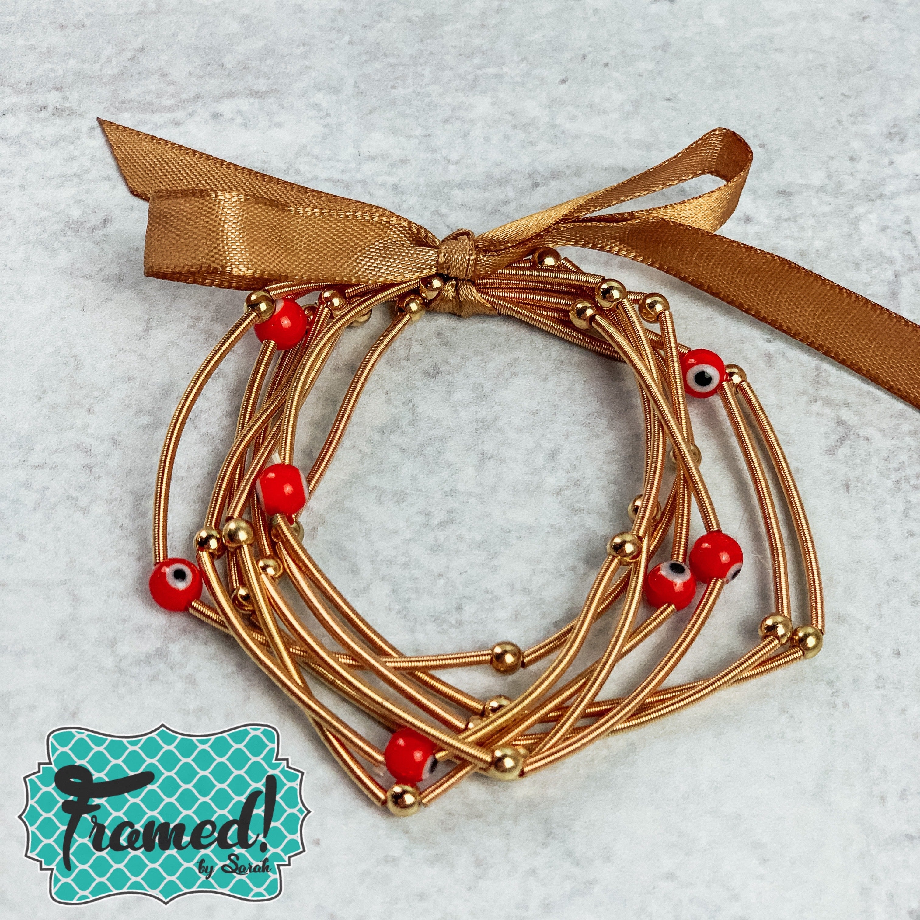 Gold & Red Bracelets
