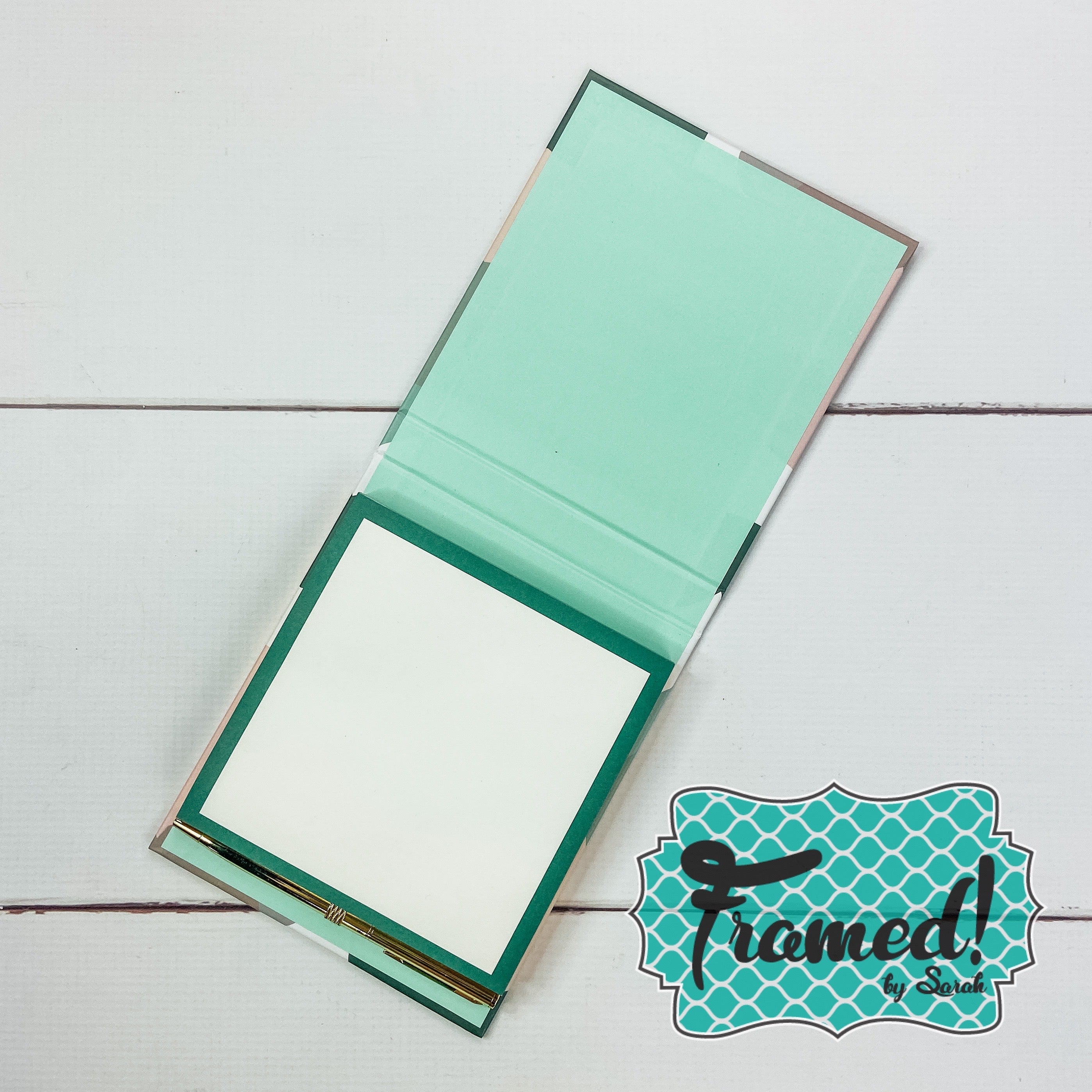 Square Covered Notepad with Pen & Holder