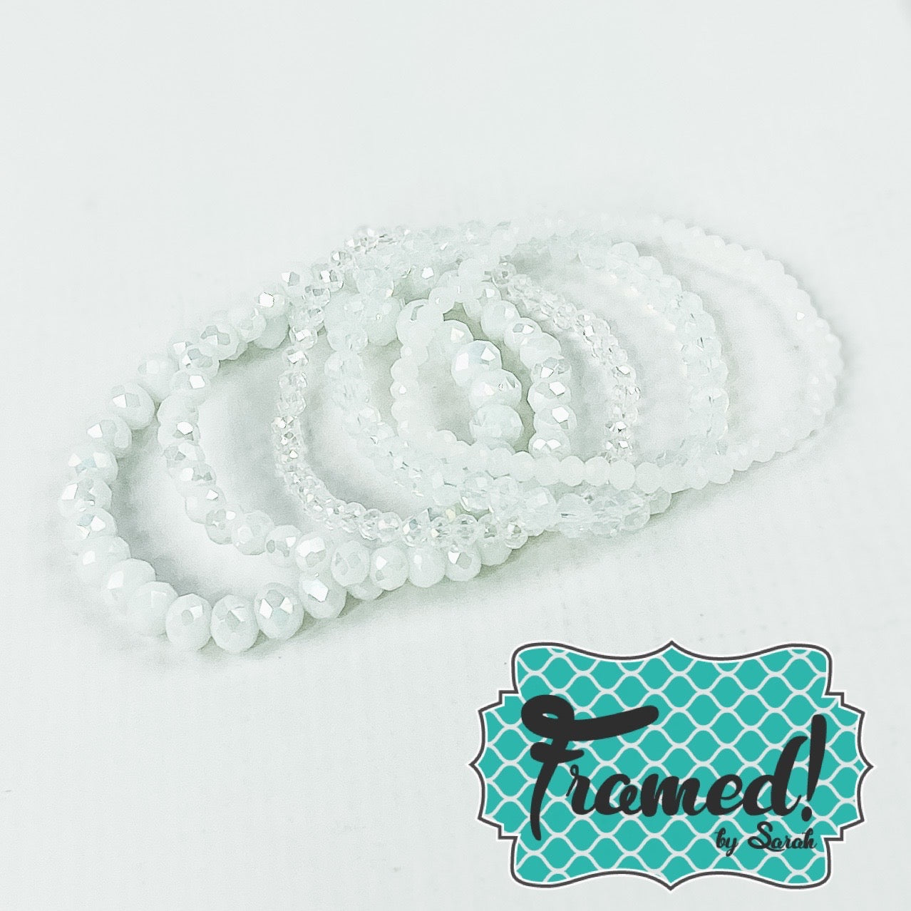White Sparkly Bracelet Set
