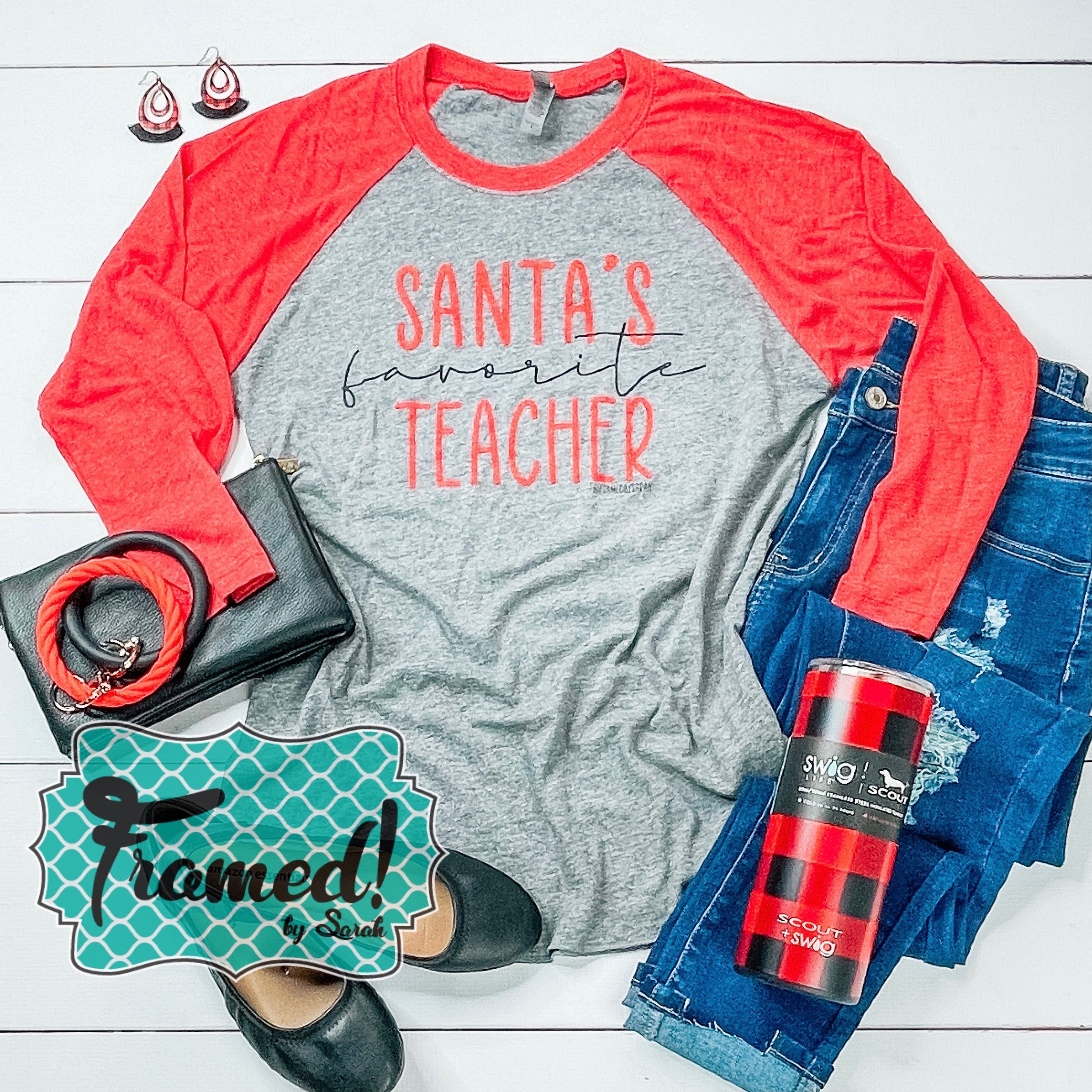 Santa's Favorite Teacher Graphic Tee (S & 3X ONLY)